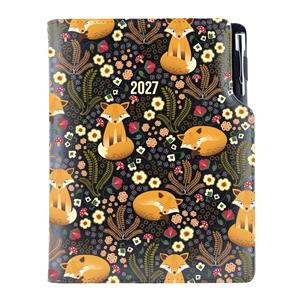 Diář DESIGN týdenní B5 2027 - černý - Liška