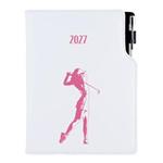 Diář DESIGN týdenní B5 2027 český - bílá - Golf žena