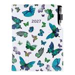 Diář DESIGN týdenní B5 2027 - Motýli modří
