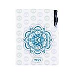 Diář DESIGN týdenní B6 2022 - Mandala modrý