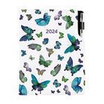Diář DESIGN týdenní B6 2024 - Motýli modří