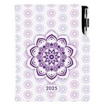 Diář DESIGN týdenní B6 2025 - Mandala fialový