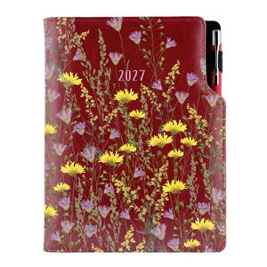 Diář DESIGN týdenní B6 2027 - bordó - Jeřáb