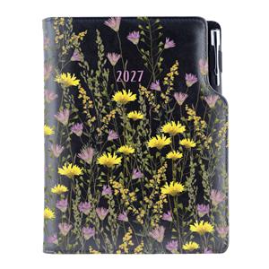 Diář DESIGN týdenní B6 2027 - černá - Louka