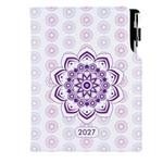Diář DESIGN týdenní B6 2027 - Mandala fialová
