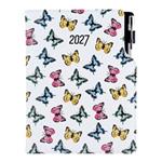 Diář DESIGN týdenní B6 2027 - Motýli barevní