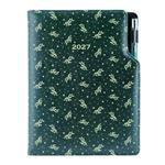 Diář DESIGN týdenní B6 2027 - zelená - Větvičky