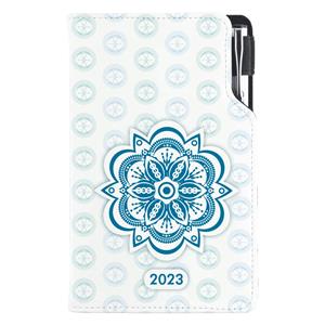 Diář DESIGN týdenní kapesní 2023 slovenský - Mandala modrý