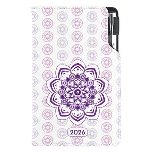 Diář DESIGN týdenní kapesní 2026 český - Mandala fialová