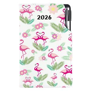 Diář DESIGN tydenní kapesní 2026 polský - Plameňák