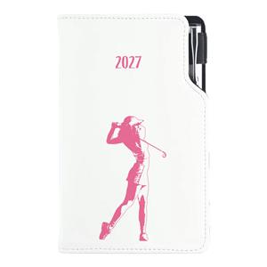 Diář DESIGN týdenní kapesní 2027 český - bílá - Golf žena