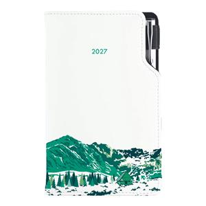 Diář DESIGN týdenní kapesní 2027 český - bílá - Hory
