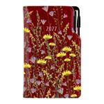 Diář DESIGN týdenní kapesní 2027 český - bordó - Louka