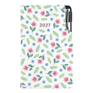 Diář DESIGN týdenní kapesní 2027 český - Jarní květiny