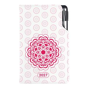 Diář DESIGN týdenní kapesní 2027 český - Mandala červená
