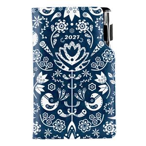 Diář DESIGN týdenní kapesní 2027 český - modrá - Folk