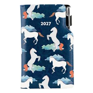 Diář DESIGN týdenní kapesní 2027 český - modrá - Koně