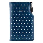 Diář DESIGN týdenní kapesní 2027 český - modrá - Puntíky