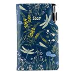 Diář DESIGN týdenní kapesní 2027 český - modrá - Vážky
