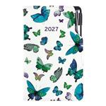 Diář DESIGN týdenní kapesní 2027 český - Motýli modří