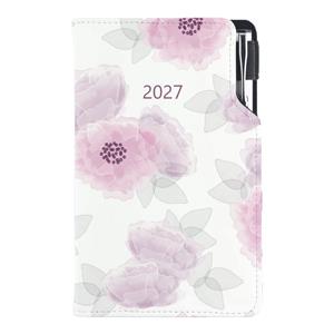 Diář DESIGN týdenní kapesní 2027 český - Pivoňka