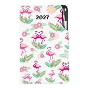 Diář DESIGN týdenní kapesní 2027 český - Plameňák