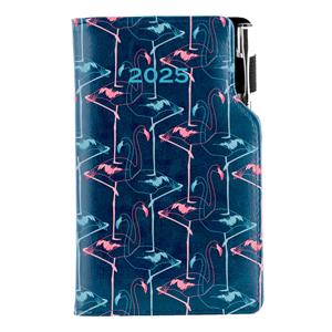 Diář DESIGN týdenní kapesní A5 2025 polský - modrá - Flamingo