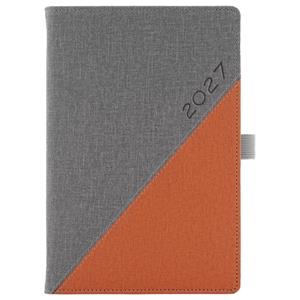 Diář DIEGO denní A5 2027 český - šedá/oranžová