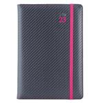Diář ELASTIC denní A5 2023 český - grafit/magenta gumička