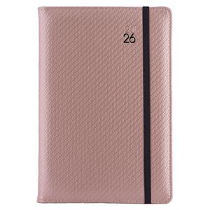 Diář ELASTIC týdenní A5 2026 polský - pudrová/černá gumička