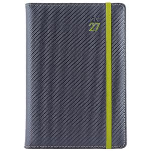 Diář ELASTIC týdenní A5 2027 český - grafit/zelená gumička