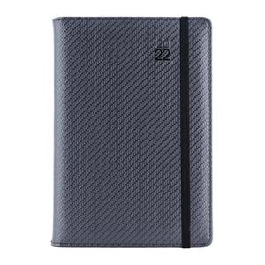 Diář ELASTIC týdenní B6 2022 - grafit/černá gumička