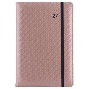 Diář ELASTIC týdenní B6 2027 - pudrová/černá gumička