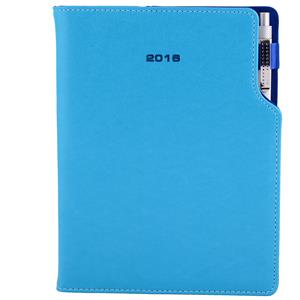 Diář GEP s propiskou denní B6 2016 polský - tyrkysová/modrý vnitřek