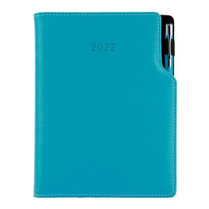 Diář GEP s propiskou denní B6 2022 polský - tyrkysová/černý vnitřek