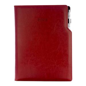 Diář GEP s propiskou týdenní A4 2022 polský - bordó