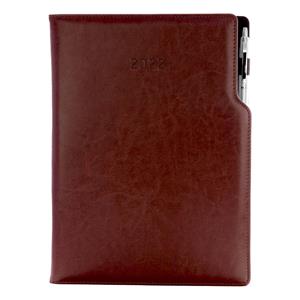 Diář GEP s propiskou týdenní A4 2022 polský - hnědá