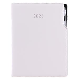 Diář GEP s propiskou týdenní A4 2026 polský - bílá/bílé obšití
