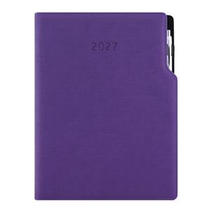 Diář GEP s propiskou týdenní A4 2027 - fialová