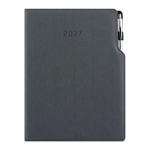 Diář GEP s propiskou týdenní A4 2027 - šedá
