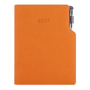 Diář GEP s propiskou týdenní A5 2027 český - oranžová