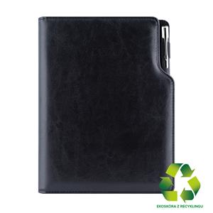 Diář GEP s propiskou týdenní B5 2027 polský - černá, černý vnitřek - recyklovaná koženka