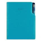 Diář GEP s propiskou týdenní B5 2027 - tyrkysová/modrý vnitřek