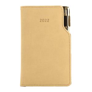 Diář GEP s propiskou týdenní kapesní 2022 polský - béžová