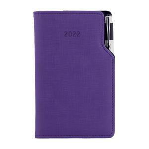 Diář GEP s propiskou týdenní kapesní 2022 polský - fialová
