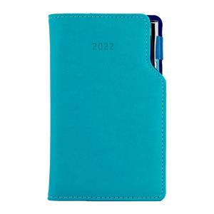 Diář GEP s propiskou týdenní kapesní 2022 polský - tyrkysová/modrý vnitřek