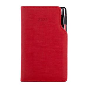 Diář GEP s propiskou týdenní kapesní 2022 slovenský - červená pastelová