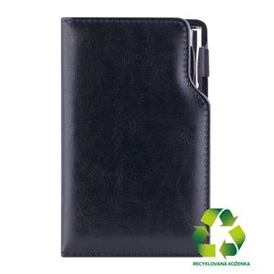 Diář GEP s propiskou týdenní kapesní 2027 český - černá/černý vnitřek - recyklovaná koženka