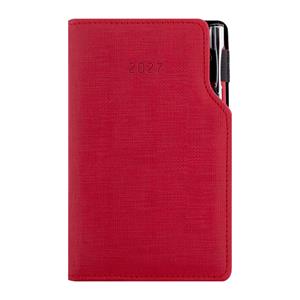 Diář GEP s propiskou týdenní kapesní 2027 český - červená pastelová