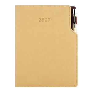 Diář GEP s propiskou týdenní speciál A5 2027 - béžová
